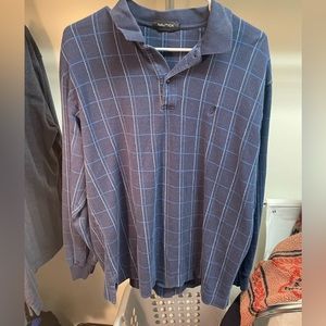 VINTAGE VAN HUESEN MENS 1/4 QUARTER BUTTON UP LARGE